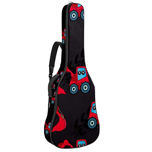 Gitarren-Gigbag, wasserdicht, Reißverschluss, weich, für Bassgitarre, Akustik- und klassische Folk-Gitarre, roter Bagger