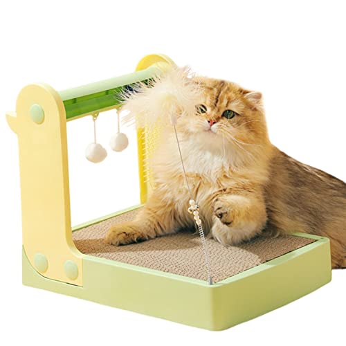 3-in-1-Katzenkratzunterlage, 3-in-1-Katzenkratzunterlage-Spielzeug, Bequeme Kratzmatte for Haustiere, schützt Ihre Natur, lustiges Kratzspielzeug for Katzen ( Color : Greenish Yellow )