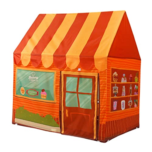 sunree Kinderzelt Dessert Shop DIY Zelt Spielzelte Indoor Baby Haus Kinder Pretend Kinder Tragbare Zelte Orange