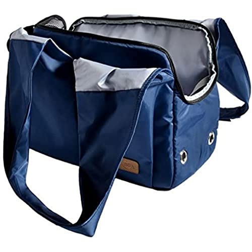 Bobby Multibag – Tragetasche für Katzen und kleine Hunde 40x20x30 cm – Hunde- oder Katzentragetasche mit Schultergurt, Rucksack für Haustiere, Blau, (max. 6 KG)