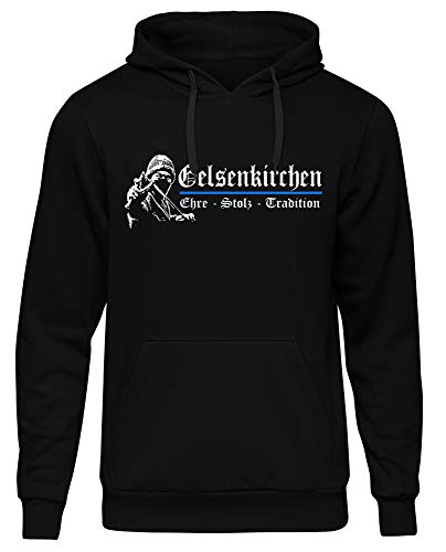 Gelsenkirchen Ehre & Stolz Männer und Herren Kapuzenpullover | Fussball Ultras Geschenk | M1 FB (L)