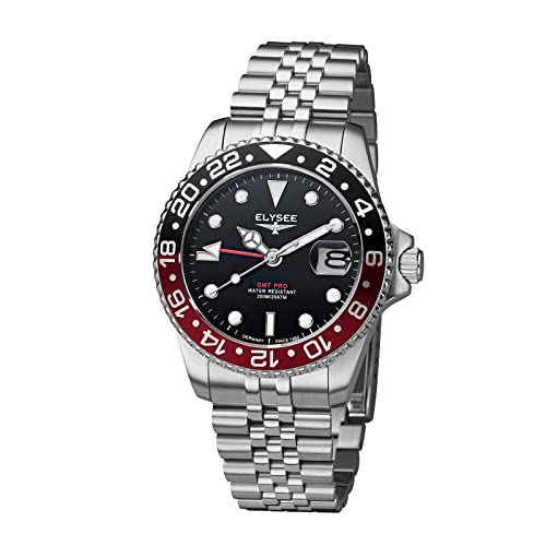 Elysee Herren Analog Quarz Uhr mit Edelstahl Armband 80592