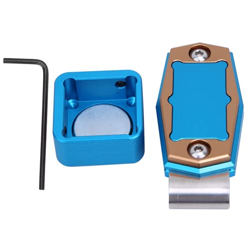 Billard-Kreide-Etui, Queue-Spitze-Kreide-Halter Mini Durable Magnetic mit festem Clip für Billard für Billard-Zubehör(Blau)
