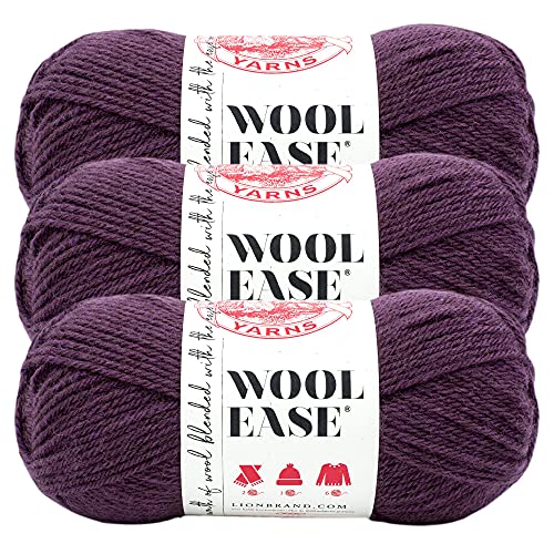 Lion Brand Yarn Wool-Ease Garn, Regentropfen, 3 Stück