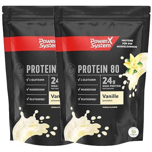 Power System Protein 80 Eiweiss-Shake (Vanille), 360g, 2er Pack