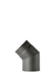 FIREFIX RD150/B4O Ofenrohrbogen aus 2 mm starken Stahl (Rauchrohr) in 150 mm Durchmesser, für Kaminöfen und Feuerstellen, Senotherm, dunkelgrau, 45 Grad, ohne Reinigungstür