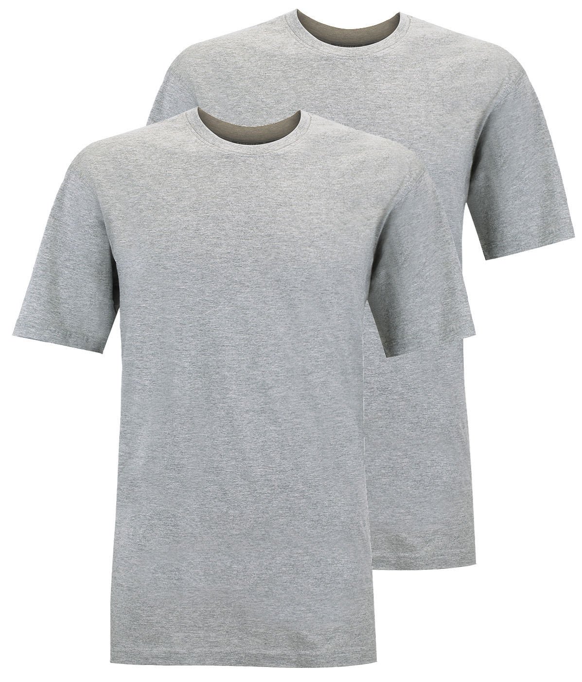 Redfield Doppelpack T-Shirt Übergröße grau Melange, Größe:8XL