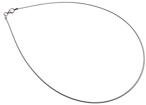 Omega Halsreifen 1,2mm Durchmesser - 925 Sterling Silber, Länge 38-50cm