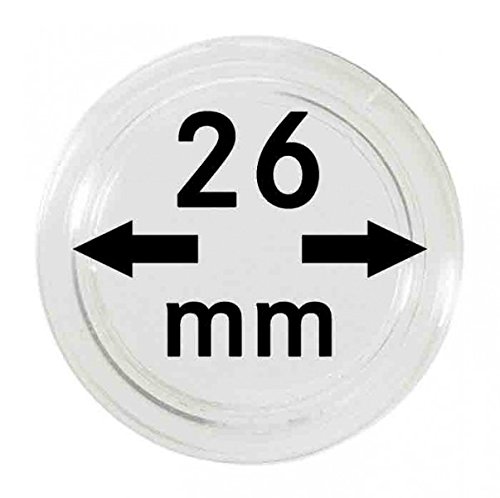 Lindner Münzkapseln für Münzen Ø 14 - 50 mm. Zur Wahl per 1, 5, 10, 100 Stück (26 mm - per 100)