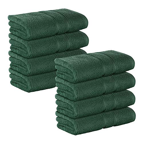 8 Stück Premium Frottee Handtücher 50x100 cm in dunkelgrün von StickandShine in 500g/m² aus 100% Baumwolle