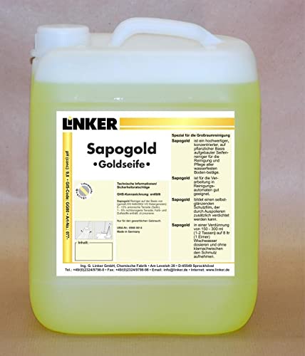 Linker Chemie Sapogold Goldseife Wischpflege Edel Hartglanzseife 10,1 Liter Kanister | Reiniger | Hygiene | Reinigungsmittel | Reinigungschemie |