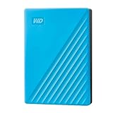 WD My Passport externe Festplatte 4 TB (mobiler Speicher, schlankes Design, herunterladbare Software, automatische Backups, Passwortschutz) Blau - auch kompatibel mit PC, Xbox und PS4