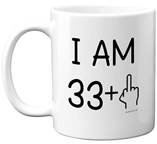 Stuff4 - 34. Geburtstag Geschenk für Frauen und Männer, freche Tasse mit Mittelfinger, lustiges Geschenk, Geschenk Geburtstag, lustige Tasse für 34. Geburtstag, 325 ml Keramik-Kaffeetasse