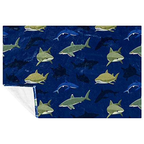 BestIdeas Underwatwr Decke mit Hai-Motiv, weich, warm, gemütlich, Überwurf für Bett, Couch, Sofa, Picknick, Camping, Strand, 150 x 100 cm