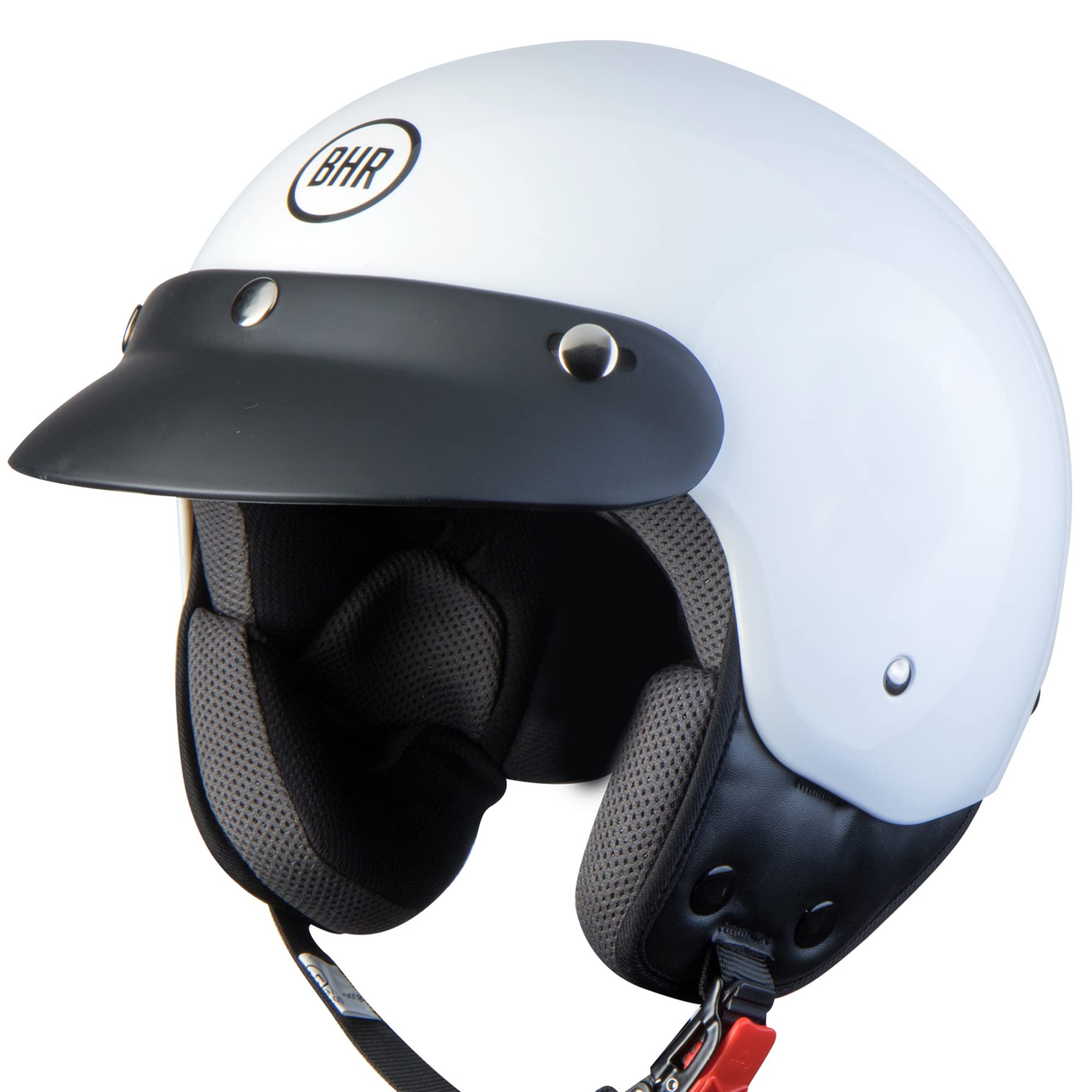 BHR Demi-Jet Helm 803 SIMPLY, Praktischer Rollerhelm mit ECE-Zulassung, Motorrad-Jet-Helm mit abnehmbarem Gesichtspolster, WEISS, M