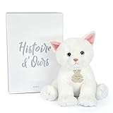 Histoire d'ours - Plüschtier Katze – Weiß – 18 cm – A la Landagne – HO3155