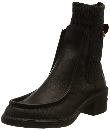 El Naturalista Damen TICINO Ankle Stiefel mit Absatz, Black, 38 EU