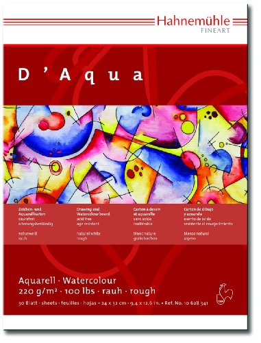 Hahnemühle Aquarellkarton D'Aqua rau 36 x 48 cm, 30 Blatt, 220 g/qm