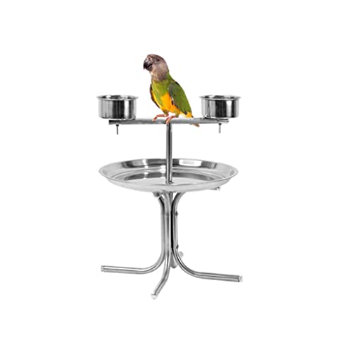 Vogelkäfig Papageiständer Edelstahl-Papagei-Ständer-Disc-Display-Stand-Macaw Wird for mittlere und große Papageien-Kanarische Liebesvögel verwendet Finkenkäfig (Size : S)