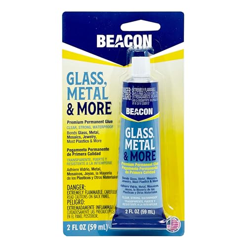 Beacon Adhesive Glas, Metall & Mehr 59 ml mittlere Flasche, klartrocknend Handwerk Klebstoff, Andere, transparent, 20x10x3 cm, 59