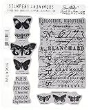 Tim Holtz Stampers Anonymous CMS106 - Colección de estampas autoadhesivas, diseño de mariposas