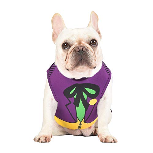DC Comics Joker Hundekostüm, XS | Superhelden-Kostüm für Hunde | Lila Hunde Halloween Kostüme für kleine Hunde | Süßes Joker Kostüm | Details Siehe Größentabelle