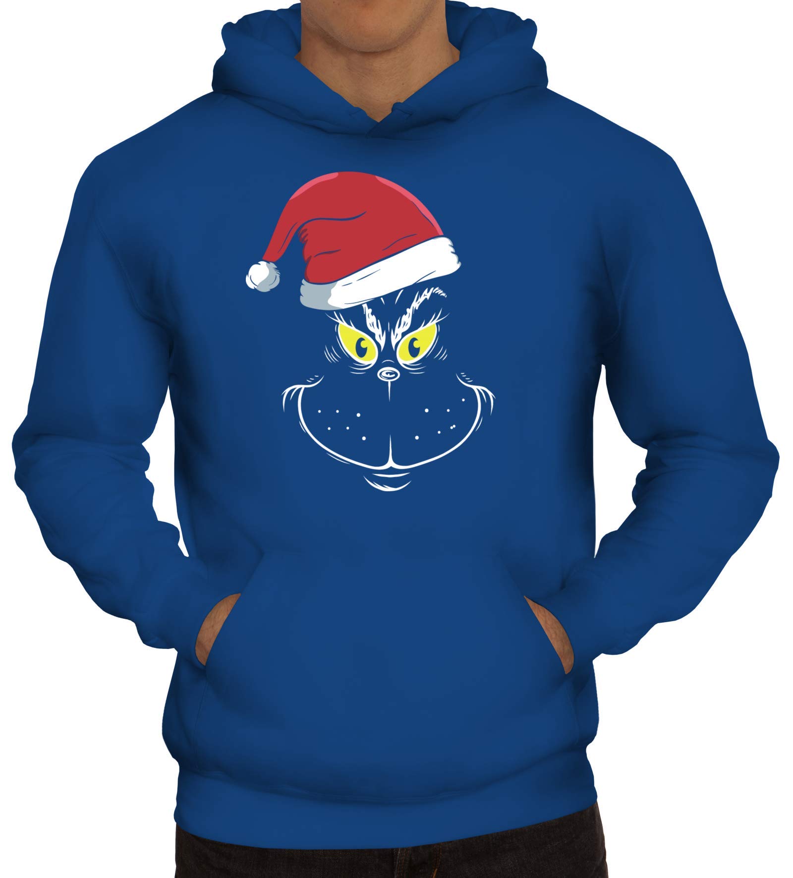 ShirtStreet Herren Hoodie Männer Kapuzenpullover Weihnachtsmuffel Face, Größe: 3XL,Royal Blau