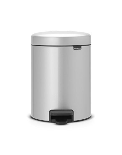 Brabantia Treteimer mit Inneneimer aus Kunststoff, stahl, Metallic Grey, 5 Liter