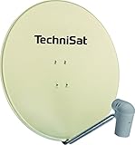 TechniSat SATMAN 850 PLUS Satellitenschüssel (85 cm Sat Anlage mit Masthalterung und Universal Twin-LNB für bis zu 2 Teilnehmer) beige