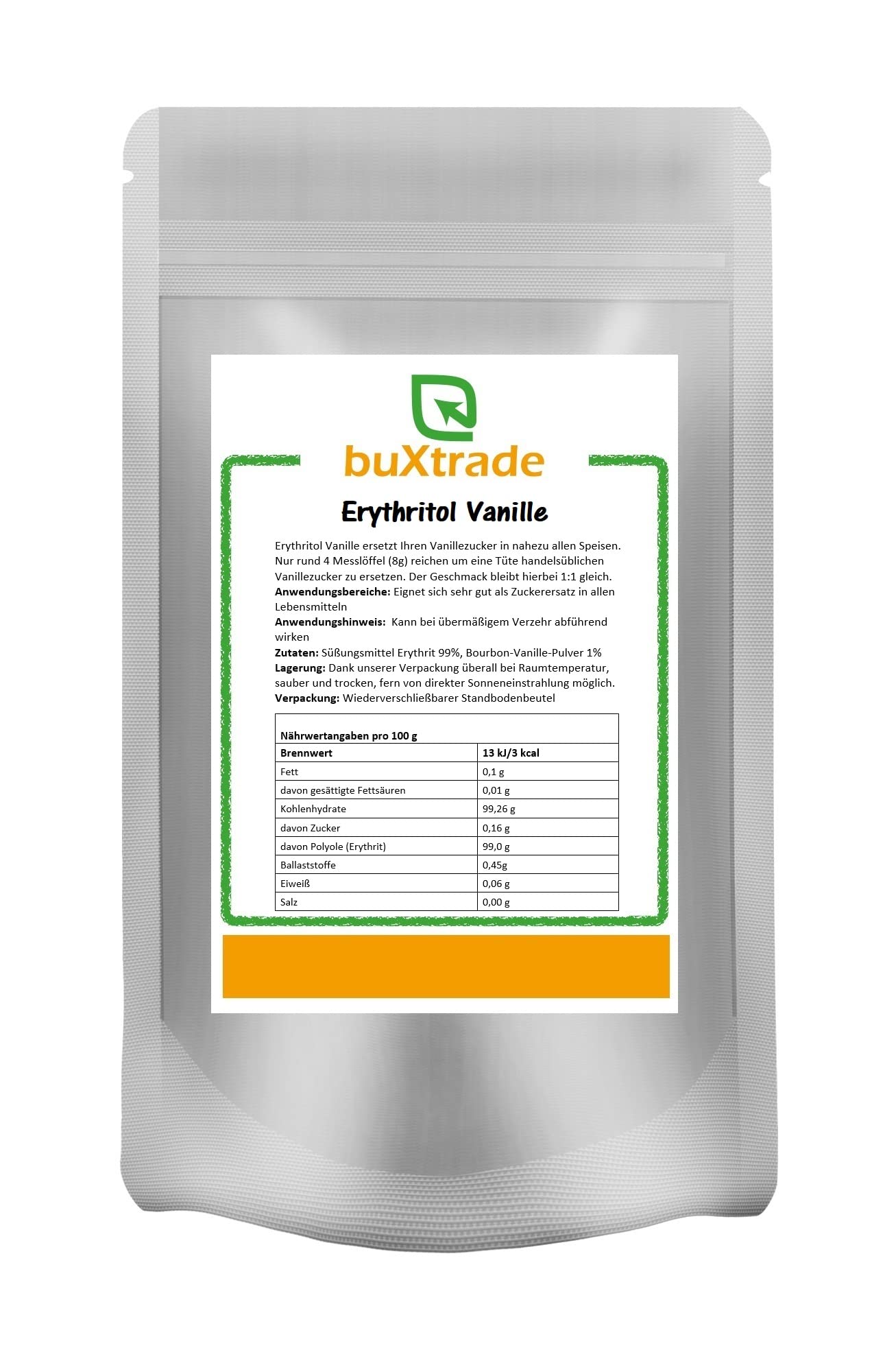 10x 1 kg | Erythritol Vanille | Süßungsmittel | Vanille Geschmack | Buxtrade