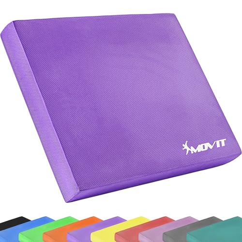 MOVIT® XXL Balance Pad Dynamic Base, 50x40x6cm mit Elastikband, Farbwahl: 10 Farben, Training für Gleichgewicht und Koordination, Gleichgewichtstrainer Balancekissen - violett