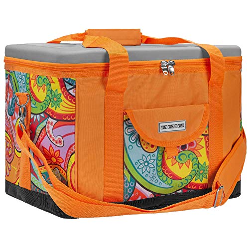 anndora Kühltasche XL Paisley orange 40 Liter - Isoliertasche Picknicktasche