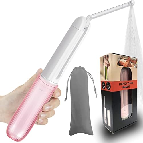 Tragbares Reise-Bidet, elektrisch, für Frauen, Bidet-Sprüher für die persönliche Hygiene-Reinigung mit 2 Druckoptionen (Rosa)