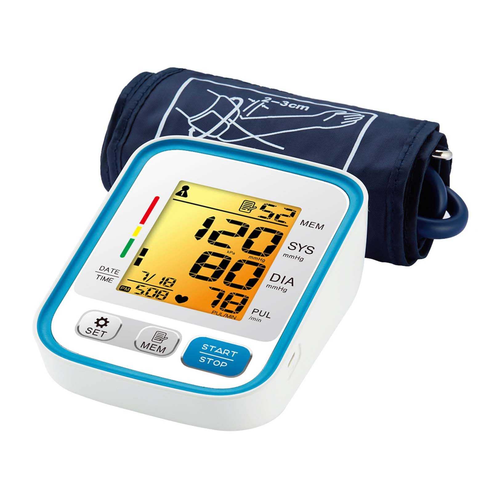 Englisches Sprachelektronik-Blutdruckmessgerät, Großbildanzeige, One-Key-Messung, Smart Boost, Arm-Heim-Blutdruckmessgerät
