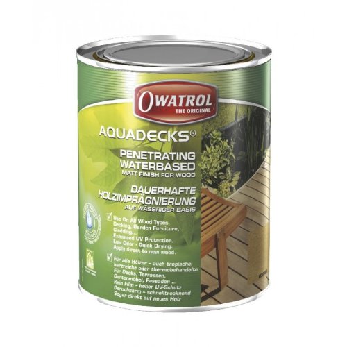 Owatrol-AQUADECKS- Lösemittelfreier Holzschutz, miel , Gebindegrösse 1 Liter