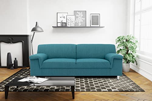 DOMO Collection Jamie Sofa | 2er Couch, Garnitur 2 Sitzer, türkis, 190 x 80 x 72 cm