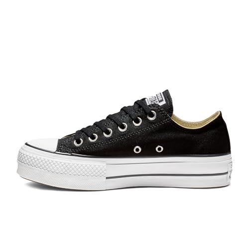 Converse Damen Chuck Taylor All Star Lift CLEAN Sneakers, Schwarz (Black/Black/White 001), 37.5 EU