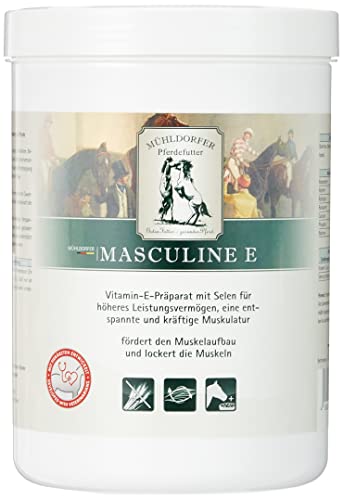 Mühldorfer Masculine E, 750 g, fördert den Muskelaufbau, für eine entspannte und kräftige Muskulatur, dopingfrei, Ergänzungsfutter für Pferde und Ponys