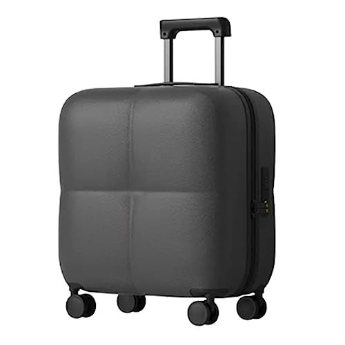 PRUJOY Koffergepäck mit Spinnerrädern, Passwortkoffer mit großem Fassungsvermögen, mit vorderer Laptoptasche, mehrstufiger Einstellstange (Black 20 in)