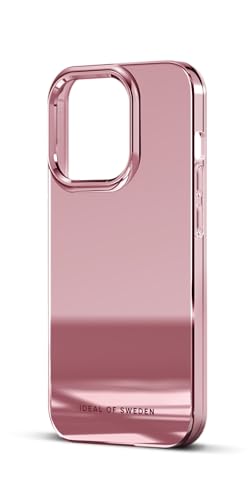 IDEAL OF SWEDEN Durchsichtige Handyhülle mit erhöhten Kanten und Nicht vergilbenden Materialien, fallgetesteter Schutz mit Spiegel Finish, kompatibel mit iPhone 15 Pro (Rosa Mirror)