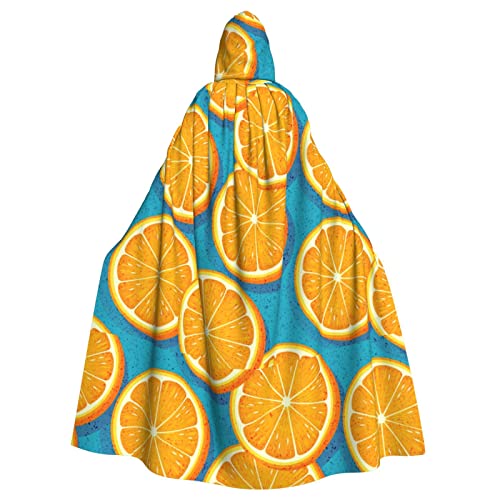 Sylale Unisex Kapuzenumhang mit frischen Orangenfruchten, Weihnachten, Fasching, Halloween, Cosplay-Kostüm für Erwachsene
