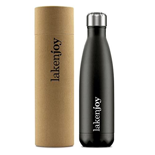 Laken LakenJoy Isolierflasche aus Stahl, 0,5 l, für Erwachsene, Unisex, Schwarz (Schwarz), Einheitsgröße