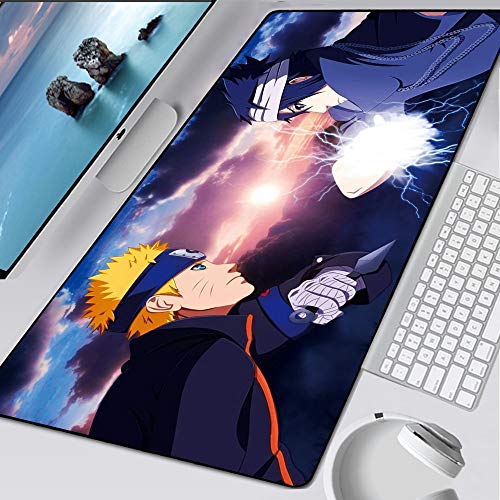 BILIVAN Naruto und Sasuke Mauspad, Anime, großes Computer-Mauspad, PC, cooles Cartoon-XXL-Pad für Gamer zu Tastatur-Mauspad (900 x 400 x 3 mm, 11)