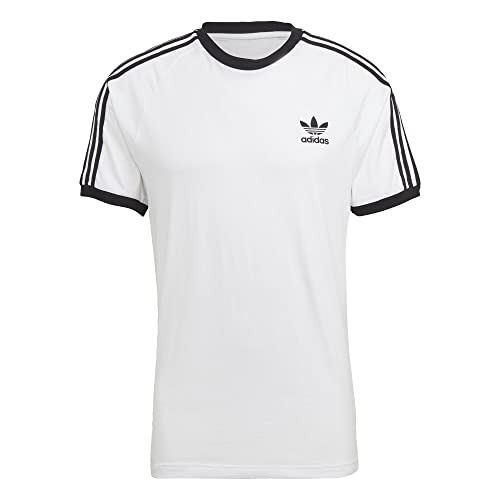 adidas Originals Herren Adicolor T-Shirt mit 3 Streifen Hemd, weiß/schwarz, XL
