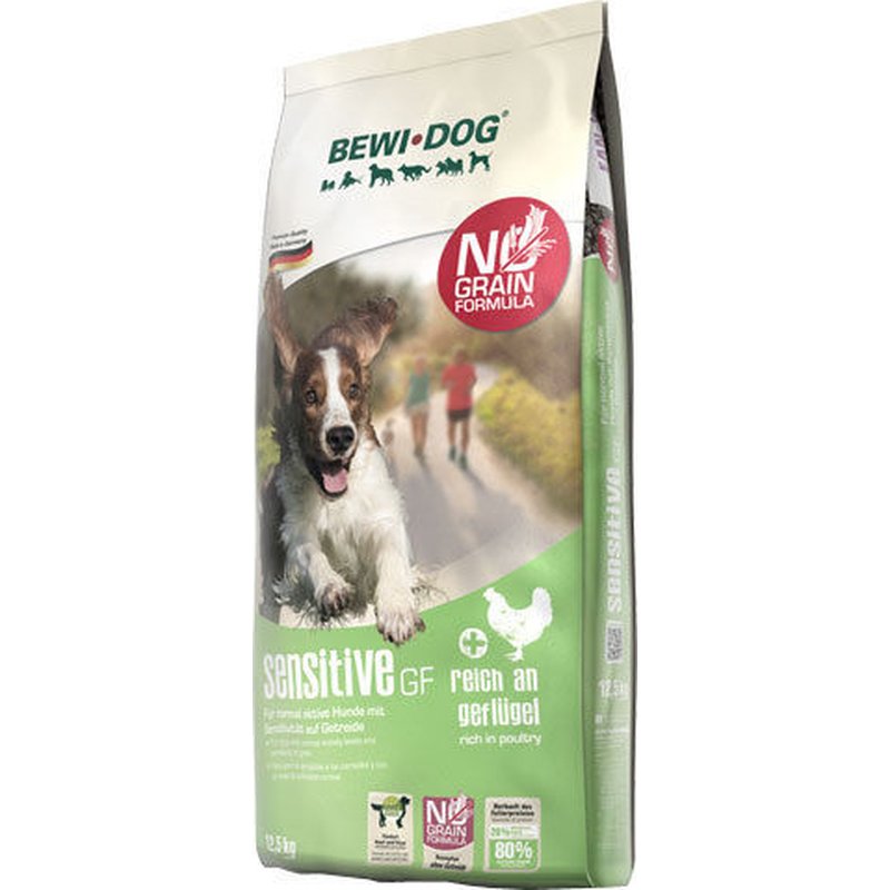 BEWI DOG Sensitive GF [12,5 kg] Hundefutter | Trockenfutter für sensible Hunde | getreidefrei | 80% tierisches Eiweiß | für Hunde aller Rassen
