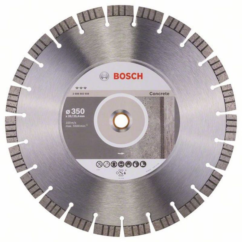 Bosch Diamanttrennscheibe Best for Concrete, 350 x 20,00/25,40 x 3,2 x 15 mm 2608602658