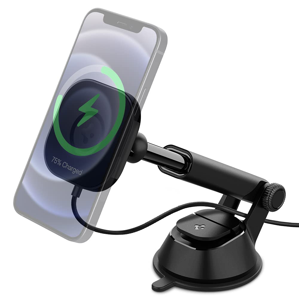 Spigen OneTap Pro MagFit Magnetisches Kabelloses Handyhalterung Auto Ladegerät Designed für Magsafe, Fast Wireless Charger Auto Handyhalterung Kompatibel mit iPhone 15, 14, 13, 12 Modelle