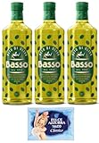 3er-Pack Basso Olivenöl,Olio di Oliva,super zum Braten,1Lt Glasflaschen + 1er-Pack Kostenlos Felce Azzurra Talkumpuder, 100g-Beutel