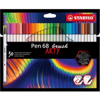 Premium-Filzstift mit Pinselspitze für variable Strichstärken - STABILO Pen 68 brush ColorParade - ARTY - 20er Tischset - mit 20 verschiedenen Farben