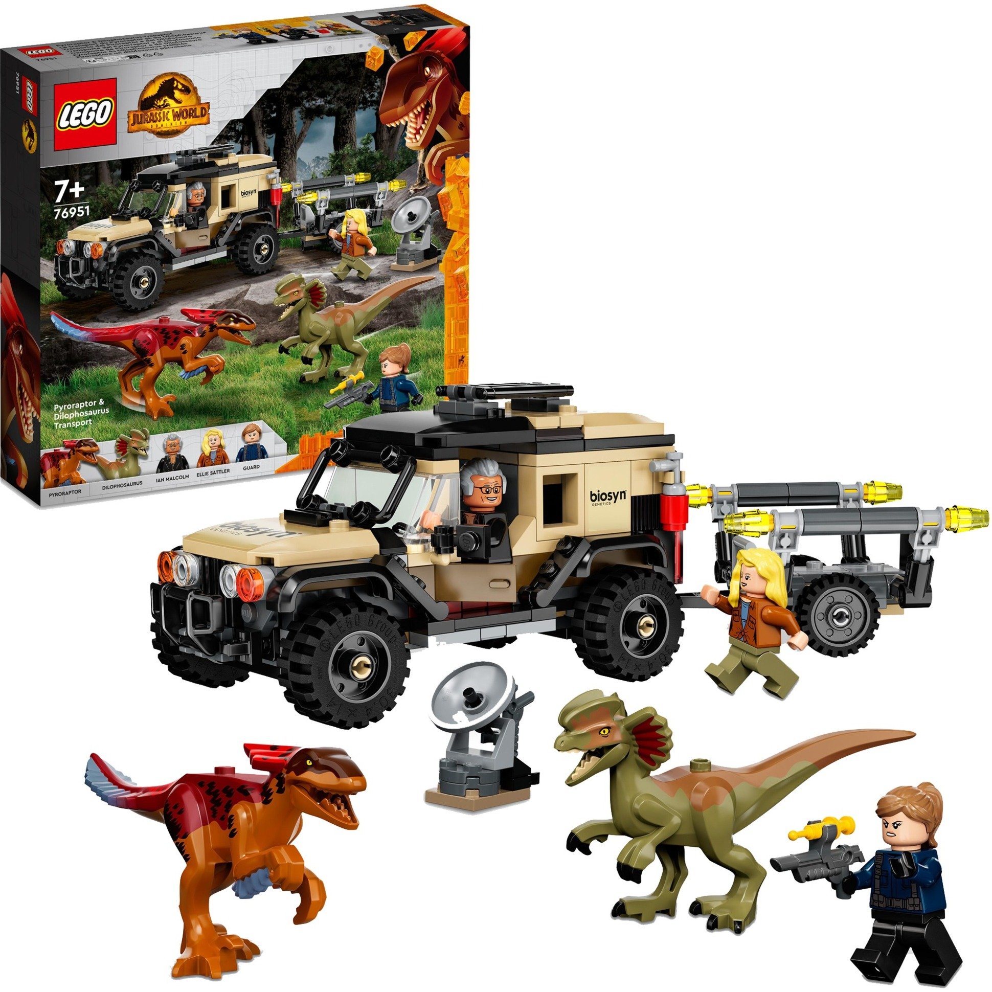 76951 Jurassic World Pyroraptor & Dilophosaurus Transport, Konstruktionsspielzeug